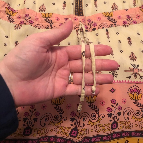 Vintage Spell Desert Wanderer Pink and Brown Boho Romper EUC Medium fit - Picture 5 of 5